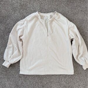 Aerie Gauze Cotton Puff Sleeve very oversized v neck terry popover top. Lounge